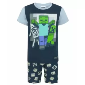Minecraft Boys Undead Short Pyjama Set (6 Years) (Navy)