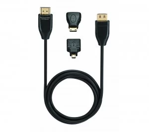 Sandstrom S15TH116 Ultra Thin HDMI A to HDMI A Cable and Micro Adapters 1.5 m