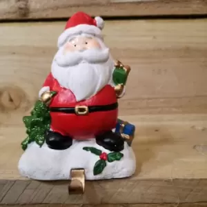 Premier Decorations Ltd - Premier Christmas 13cm Christmas Stocking Hanger - Santa