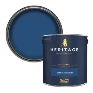 Dulux Heritage Velvet Matt Deep Ultramarine Matt Emulsion Paint 2.5L