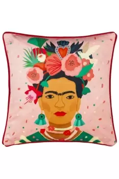 Frida Piped Velvet Polyester Filled Cushion