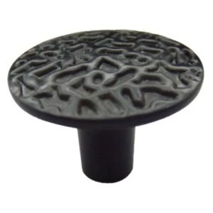 BQ Black Round Furniture knob Pack of 1