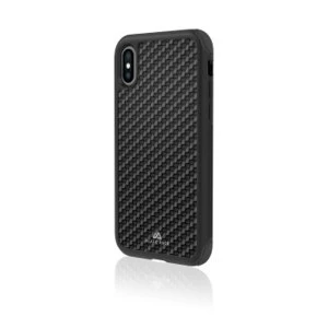 Black Rock - Robust Real Carbon Cover for Apple iPhone XS, black