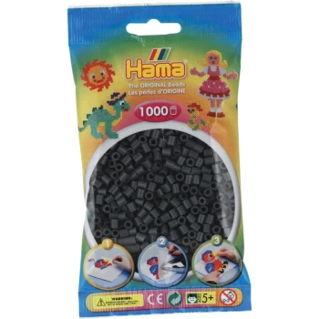 Hama - 1000 Beads in Bag (Dark Grey)