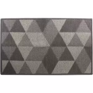 Grey Geometric Indoor Doormat Grey - Pukkr