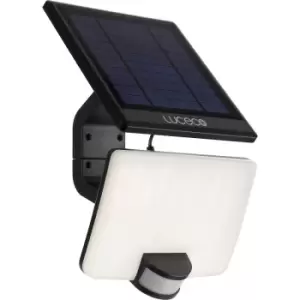 Luceco Solar Floodlight with PIR & Detachable Solar Panel 8W 800lm 4000K in White Polycarbonate