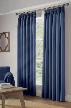 100% Blackout Pencil Pleat Curtains Ready Made Fully Lined Taped Curtains