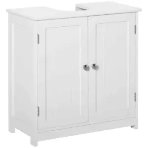 Kleankin 60X60Cm Under-sink Storage Cabinet W/ Adjustable Shelf White