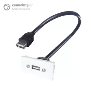 CONNEkT Gear 0.35m AV Snap-In USB 2 Type A Module 25 x 50mm -...
