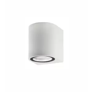 Cincinnati Round Outdoor Down Wall Lamp Aluminium White Glass LED GU10 1x7W IP54 - Merano