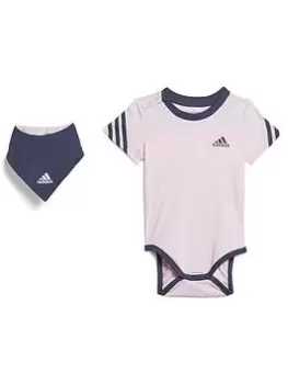 adidas Favourites Baby Girls 3 Stripe All In One - Light Pink, Size 2-3 Years, Women