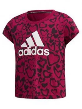 Adidas Girls Must Have Graphic T-Shirt - Purple