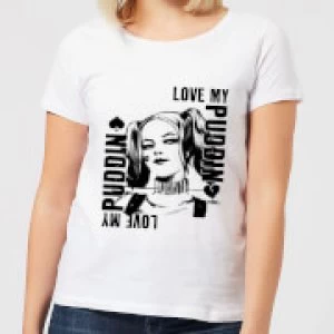 DC Comics Suicide Squad Harley Love Puddin Womens T-Shirt - White - S