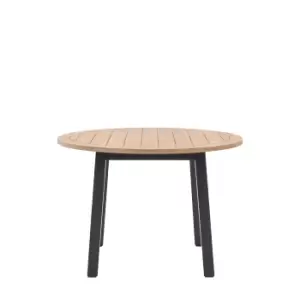 Elda 4 Seater Round Dining Table Charcoal (Grey)