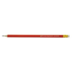 5 Star Office Pencil with Eraser HB Red Barrel Pack of 12 Pencils