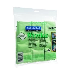 Wypall Green Microfibre Cloth Pack of 6 8396