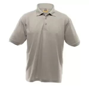 UCC 50/50 Mens Heavyweight Plain Pique Short Sleeve Polo Shirt (S) (Heather Grey)