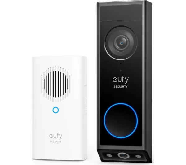 EUFY Video Doorbell 2K with HomeBase Mini - Battery Powered, Black,White