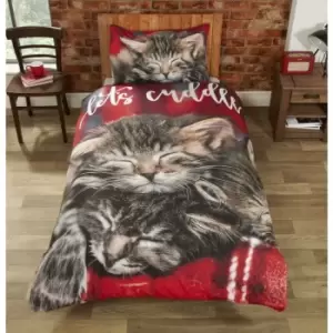 Rapport - Cuddle Cats Duvet Set, Multi, Single-135 x 200 cms