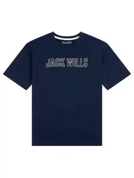 Jack Wills Boys Collegiate Oversized T-Shirt - Navy Blazer, Navy, Size 15-16 Years