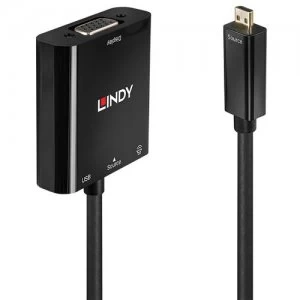 Lindy 38287 video cable adapter 0.1 m HDMI Type D (Micro) VGA (D-Sub) Black