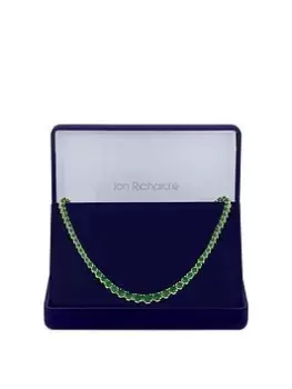 Jon Richard Gold Plated Cubic Zirconia Emerald Tennis Necklace - Gift Boxed, Gold, Women