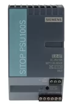 Siemens SITOP PSU100S Switch Mode DIN Rail Power Supply 170 264 V ac, 85 132 V ac Input, 24V dc