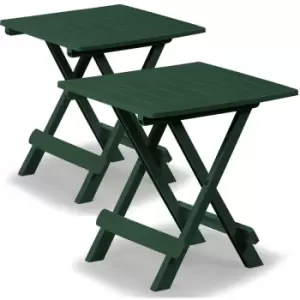 Folding Plastic Garden Side Table 45x43x50cm Green White Grey Weather Resistant 2x Green