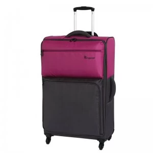 IT Luggage Duo Tone 4 Wheel Magenta Suitcase
