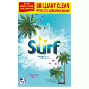 3 x Surf Concentrated Coconut Bliss Laundry Powder 45 Washes - 2.25Kg