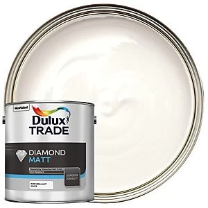 Dulux Trade Diamond Matt Emulsion Paint - Pure Brilliant White 2.5L