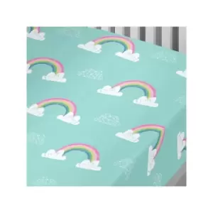 Bedlam - Kids Rainbow Unicorn Fitted Sheet, Multi, Single