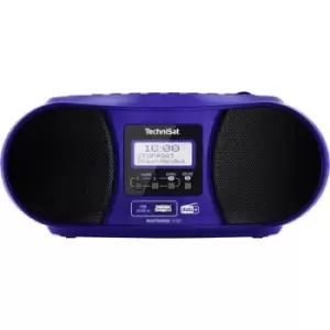 TechniSat DIGITRADIO 1990 Radio CD player DAB+, FM AUX, Bluetooth, CD, USB Battery charger, Alarm clock Blue