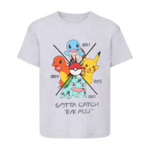 Pokemon Girls Gotta Catch Em All T-Shirt (10-11 Years) (Grey Heather)