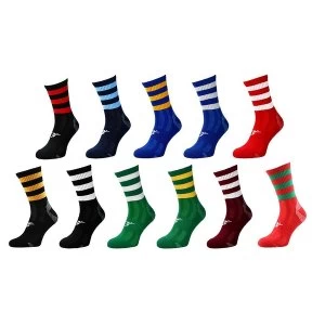 Precision Pro Hooped GAA Mid Socks Junior Red/Green - UK Size 3-6