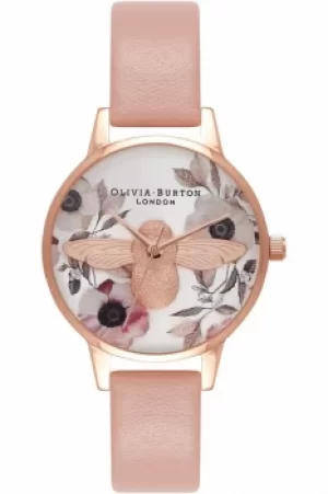 Ladies Olivia Burton Animal Motif 3D Bee Floral Midi Dial Watch OB16AM101