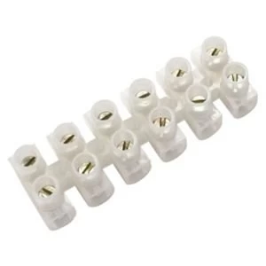 BQ White 5A 6 Way Cable Connector Strip