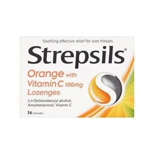 Strepsils Orange + Vitamin C Lozenges 36s