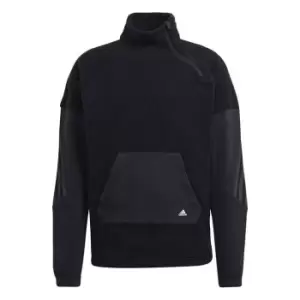 adidas FIeece WTR Zip Jacket Mens - Black