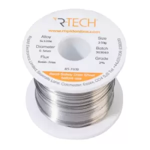 R-TECH 857032 SC100e Solder 2% Rosin-Free HF Flux Halide-Free 0.5m...