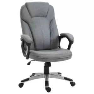 Vinsetto Linen Executive Office Chair Height Adjustable Swivel Chair - Grey