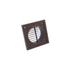 150mm 6 Fixed Louvre Grille - Brown