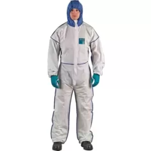 Ansell White Coveralls Hooded Size (L)