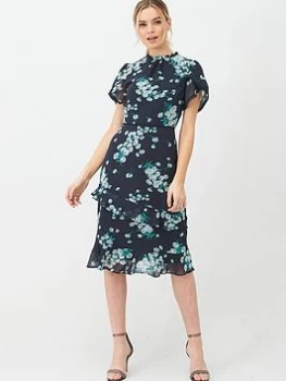 Oasis Dandelion Pie Crust Midi Dress - Multi Blue, Size 8, Women