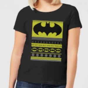Batman Womens Christmas T-Shirt - Black - S