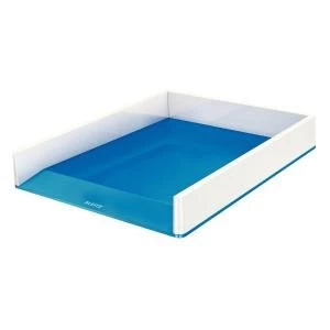 Leitz WOW Letter Tray Dual Colour WhiteBlue for Format A4 53611036