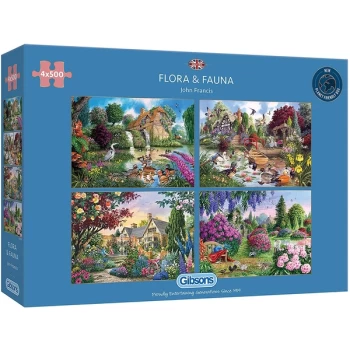 Flora & Fauna Jigsaw Puzzle - 4x500 Pieces
