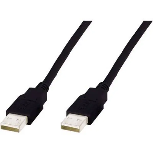 Digitus USB cable USB 2.0 USB-A plug, USB-A plug 1.80 m Black AK-300100-018-S AK-300100-018-S