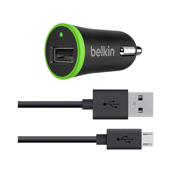 Belkin 2.4 A Universal Car Charger with 1.2 m Micro USB Cable Black