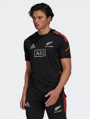 adidas All Blacks Rugby Performance T-Shirt Primeblue, Black, Size XL, Men